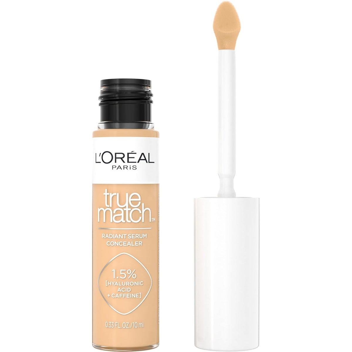 LâOréal Paris True Match Radiant Serum Concealer, Brightening Under Eye Concealer Make Up with 1.5% Hyaluronic Acid and Caffeine, W5, 0.33 Oz