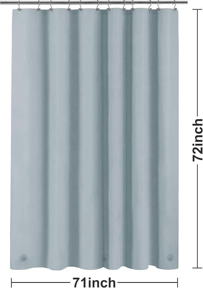 Barossa Design Shower Curtain Liner - Premium PEVA Shower Liner for Bathroom, BPA & PVC Free, No Chemical Smell, Lightweight Standard Size Bath Curtain with 3 Magnets, Metal Grommets - Stone Blue