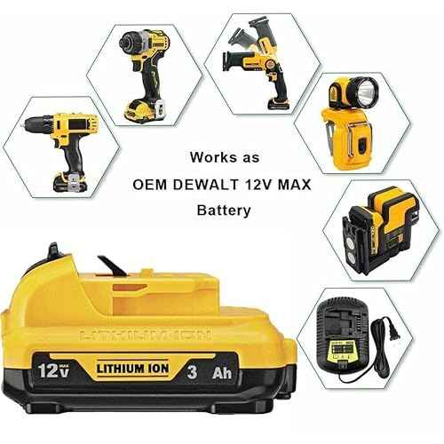 Replacement Battery for Dewalt DCD710 DCF610 DCF813 DCF815 DCT411S1 DCD701 DCD703 DCD706 DCD701d2 DCD710d2 DCD706b DCD701f2 DCD706f2 DCF801 DCF601 DCF901b DCT411S1 DCT410S1