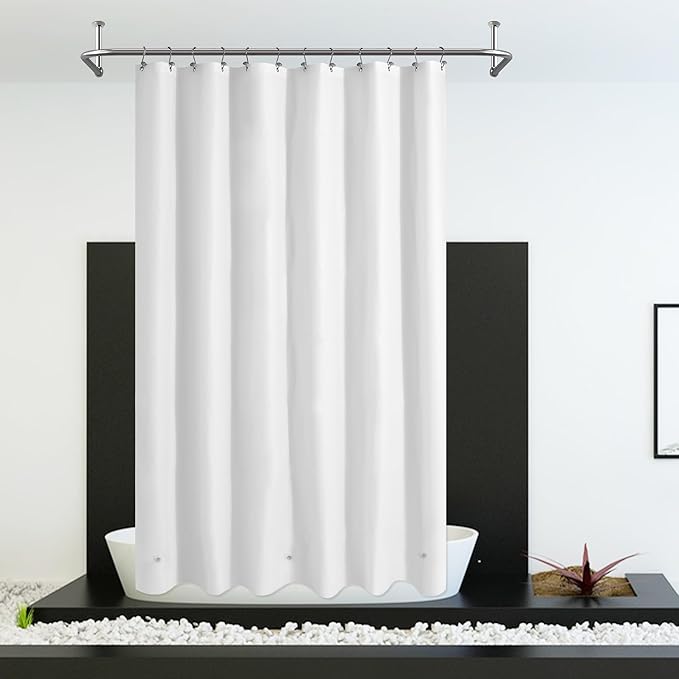 Mrs Awesome Extra Long Shower Curtain Liner with 3 Magnets, Ceiling to Floor XL PEVA Plastic Shower Curtain for Bathroom Lightweight & Waterproof, 72 x 96, White