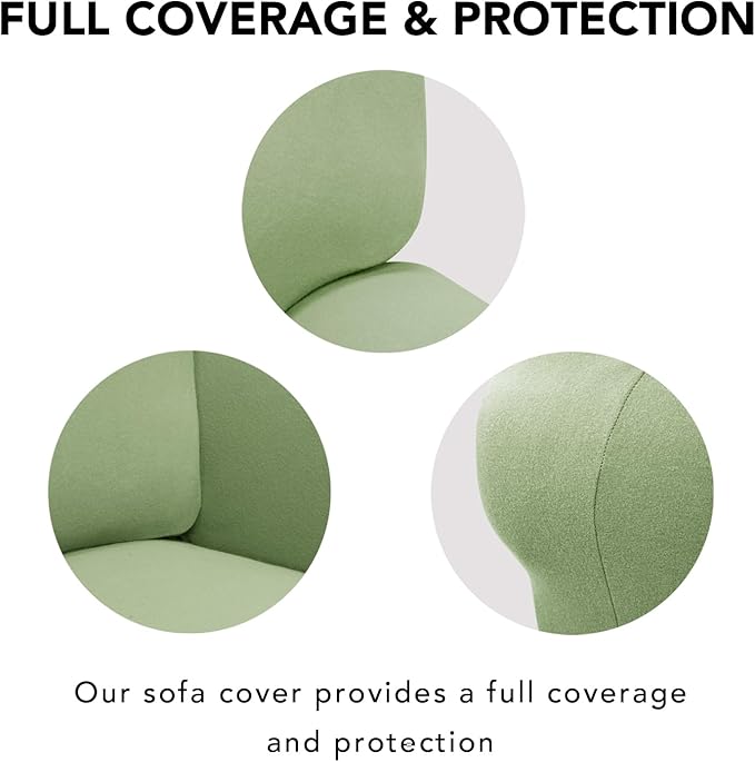 PureFit Super Stretch Chair Sofa Slipcover – Spandex Non Slip Soft Couch Sofa Cover, Washable Furniture Protector with Non Skid Foam and Elastic Bottom for Kids, Pets (Chair, Sage Green)