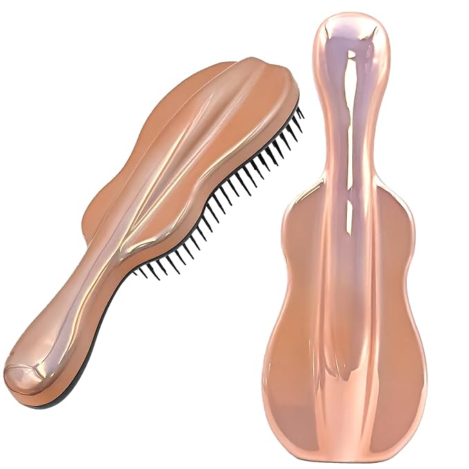 WYNK Hair Brush Detangler for Adults & Kidsï¼ÂDetangling Comb Hair Styling Tools & Appliances for Natural/Wavy/Curly/Coily/Wet/Dry/Oil/Thick/Straight/Long Hair (Champagne Gold Electroplate)