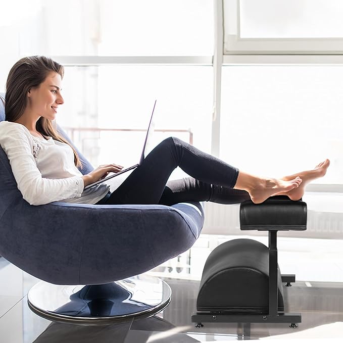Adjustable Foot Rest Under Desk Footrest Wide Leg Rest 5 Height Positions PU Leather Covered for Desk Office Gaming Chairs Ergonomic, Leg Rest: 7.5" Depth