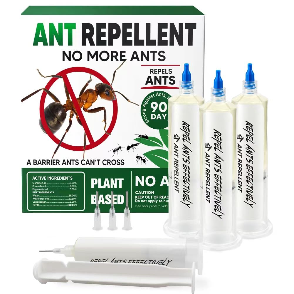 Ant Repellent Indoor Pet Safe, Ant Repellent Outdoor, Get Rid of Ant, Keeps Ants Away, Ant Deterrent for Home, Protects up to 120 sq ft, Natural Ingredients, People/Pet/Plant Friendly- 4P