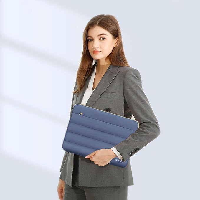 MOSISO Laptop Case 13.3 inch,13-13.3 inch Puffy Laptop Sleeve Compatible with MacBook Air 13.6 M5 M4 M3 M2 M1/Neo/Pro 13/14,HP Dell ASUS Lenovo,Polyester Horizontal Bag with Small Case,Lavender Gray