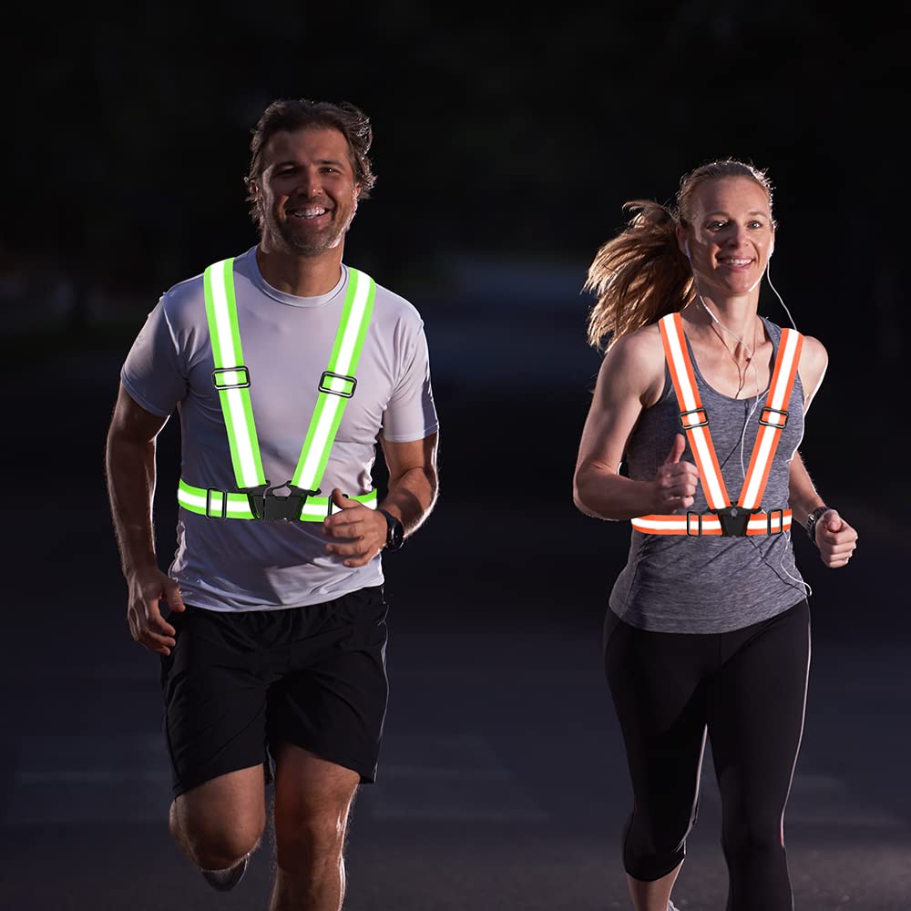 Fepdiu High Visibility Reflective Vest Safety Vest Running Reflective Gear Adjustable Reflective Vest for Walking,Jogging,Hiking,Night Cycling (Black)