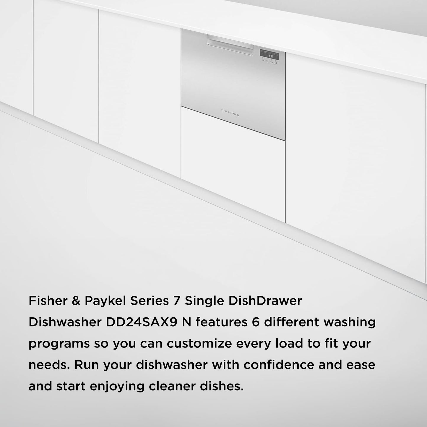Series 7 Contemporary Single DishDrawer Dishwasher, Fisher & Paykel Built-In Dishwashers - DD24SAX9 N Stainless Steel Dishwasher Machine, Flexible Washing Options with 6 Wash Programs