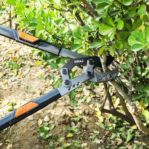 AIRAJ 27-37'' Extendable Anvil Loppers,Tree Trimmer Heavy Duty with Compound Action,Branch Cutter with 2¡± Cutting Capacity,Chops Thick Branches Ease,Garden Lopper for Gardening Pruning Shears