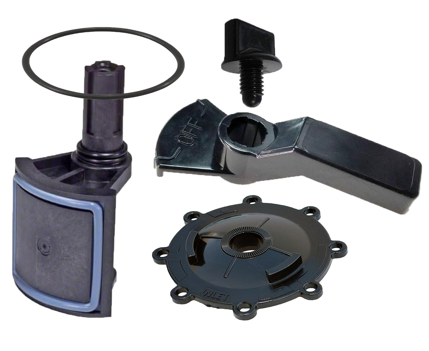 ATIE 2-Port/3-Port Pool Valve Rebuild Complete Kit Compatible with Jandy 2-way/3-way 4715, 4716, 4717 Valve and Gray Valves with Diverter Valve 4720, Cover 4606, Handle 7433 (2 Pack)