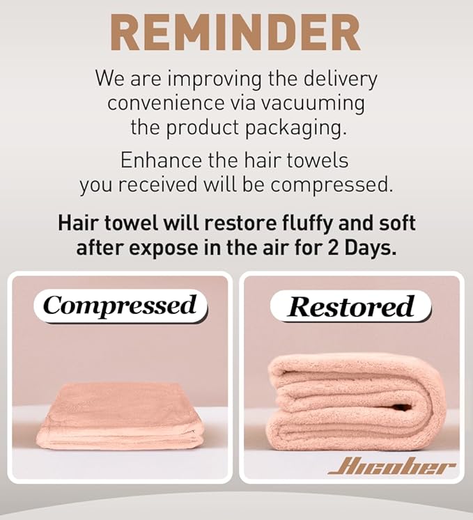 Hicober Microfiber Hair Towel, 3 Packs Hair Turbans for Wet Hair, Drying Hair Wrap Towels for Curly Hair Women Anti Frizz (Light Aqua,Peachy Coral, Sweet Pink)