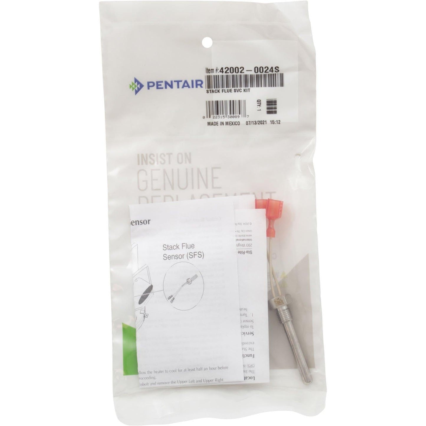 Pentair 42002-0024S Stack Flue Sensor Replacement Pool and Spa Heater Electrical Systems