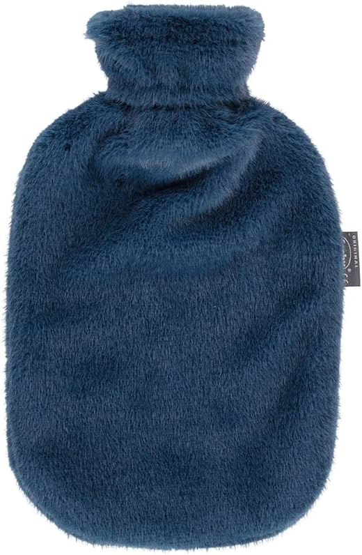 Fashy Hot Water Bottle 2.0 L with Super Soft Cover Blue