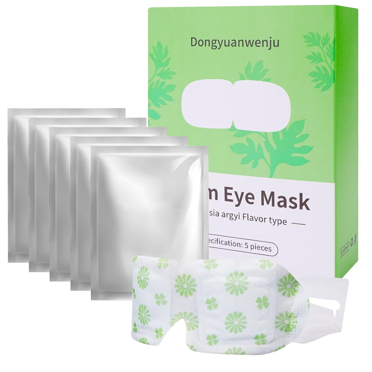 5pcs Wormwood Steam Eye Mask, Wormwood Warm Eye Mask, Eye Mask for Eye Fatigue Relief, Eye Mask for Eye Bags, Disposable Moisturizing Hot Compress Eye Mask, Automatic Heating Eye Mask
