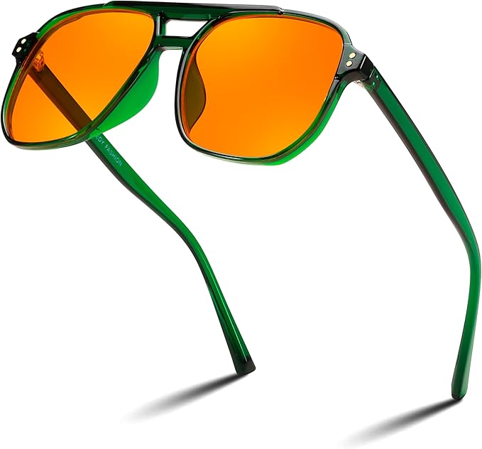 FEISEDY Amber Blue Light Glasses for Computer Gaming Orange/Yellow lens Anti Eyestrain Sleep Glasses G2835