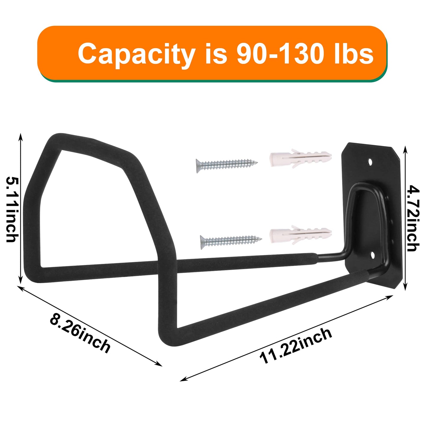PeoMev 300 ft Garden Hose Holder - Oversized Hose Hanger Wall Mount Water Hose Holders for Outside, Extra Heavy Duty Hose Rack for Garden Hose Storage and Extension Cords