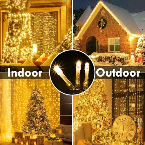 480LED 176FT Connectable String Lights Indoor Outdoor Clear Wire | Warm White Christmas Lights | Twinkle Fairy Light Plug in with Timer for Bedroom Classroom Wedding Tree Patio Decor (2 Pack)