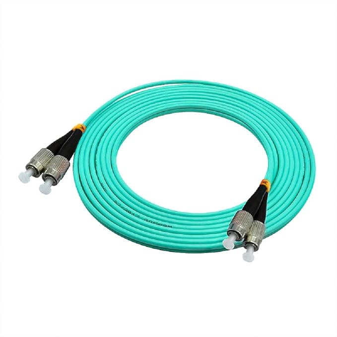 Jeirdus 15Meters 49ft Duplex 50/125 10G OM3 Multi-Mode Fiber Optic Cable Jumper Optical Patch Cord FC-FC
