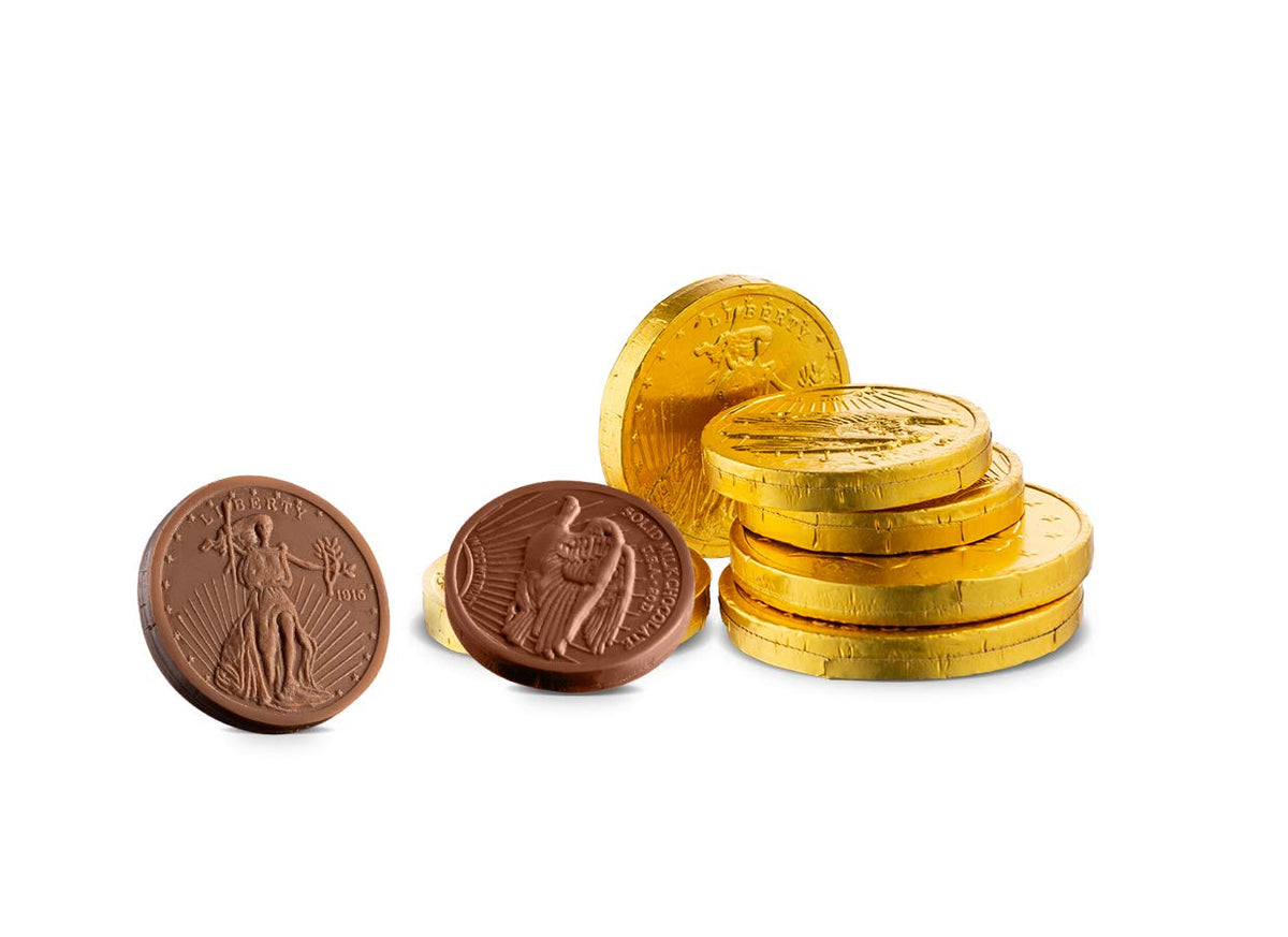 Madelaine St. Patrick’s Day Gold Chocolate Coins - 8 Oz About 40 Assorted Sizes Milk Chocolates Gold Coins - Individually Wrapped St Patrick’s Day Candy Basket Fillers Holiday Treats & Party Favors
