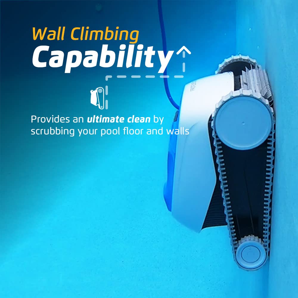 Dolphin Proteus DX3 Automatic Robotic Pool Vacuum Cleaner, Wall Climbing, Active Scrubber Brush, Ideal for In-ground Pools up to 33 FT in Length