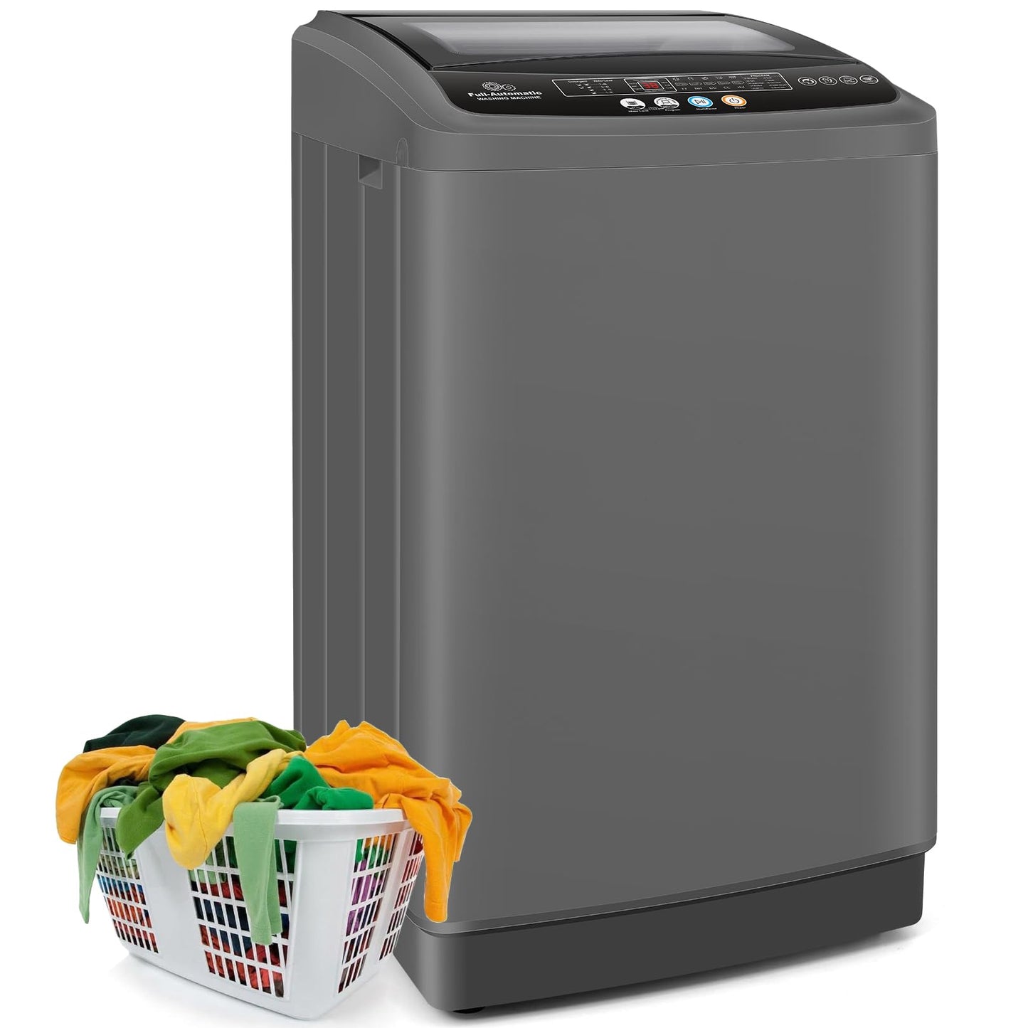 Nictemaw Portable Washing Machine 17.8Lbs Capacity Portable Washer 2.3 Cu.ft Full-Automatic Compact Laundry Washer With Drain Pump,10 Wash Programs 8 water levels with LED display Ideal for Home