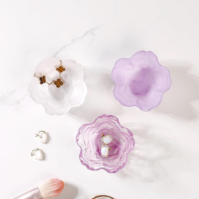 Gifts for Women Flower Jewelry Dish Ring Holder Jewelry Tray Vanity Organizer Room Decor Aesthetic Dorm Bathroom Decor Decorative Trinket Dish for Rings Earrings Necklaces Birthday Christmas Gifts