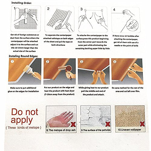 Self Adhesive Wood Grain Furniture Stickers PVC Wallpaper cabinets Gloss Film Vinyl Counter Top Decal 15.6''x79''