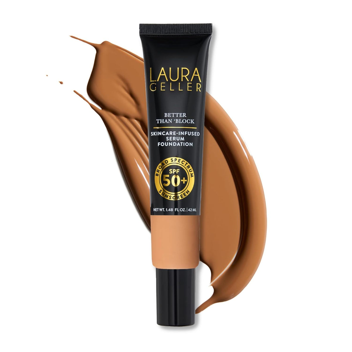 LAURA GELLER NEW YORK Better Than âBlock Skincare-Infused Serum Foundation with Broad Spectrum SPF 50+, Sand