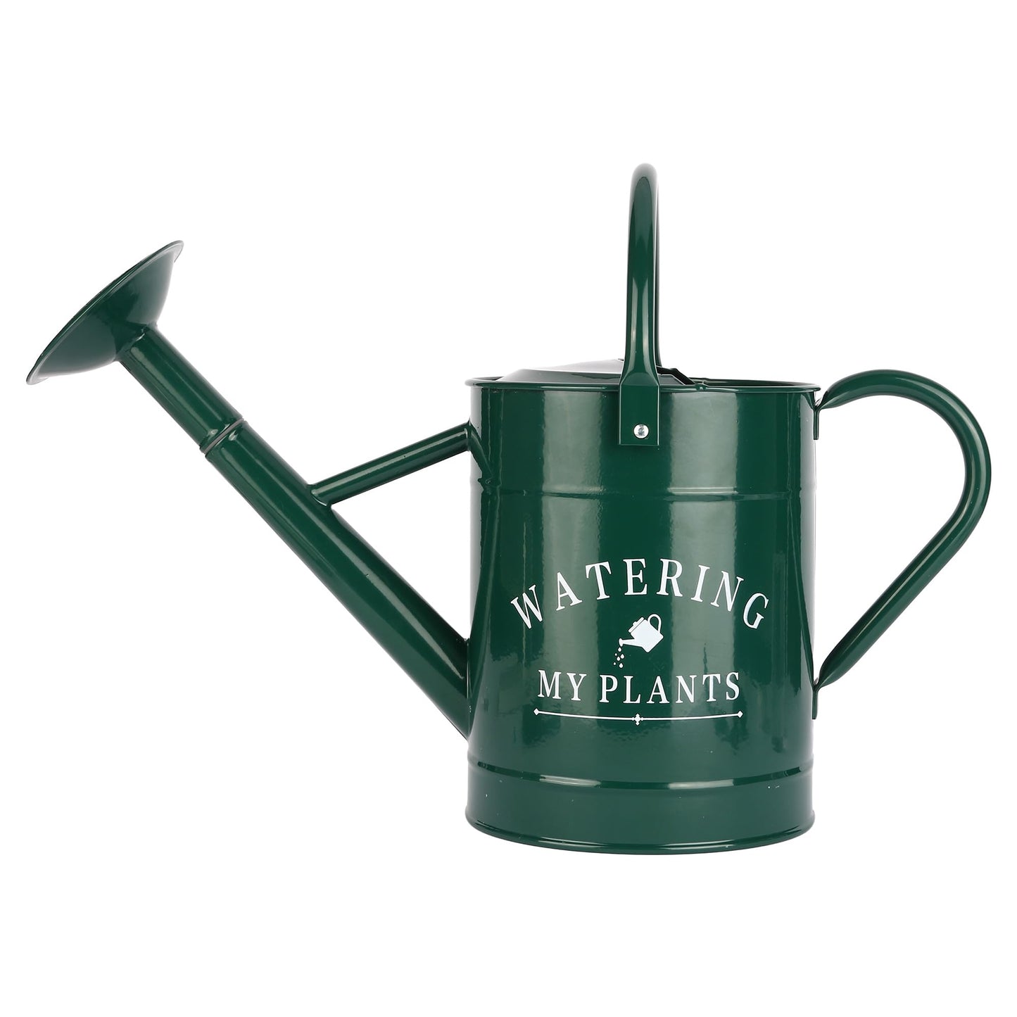 Garutom Galvanized Watering Can for Outdoor Indoor Plants, 1 Gallon Decorative Countryside Water Can with Removable Spout, Metal Watering Can for Indoor Plants and Garden Flower (Green)