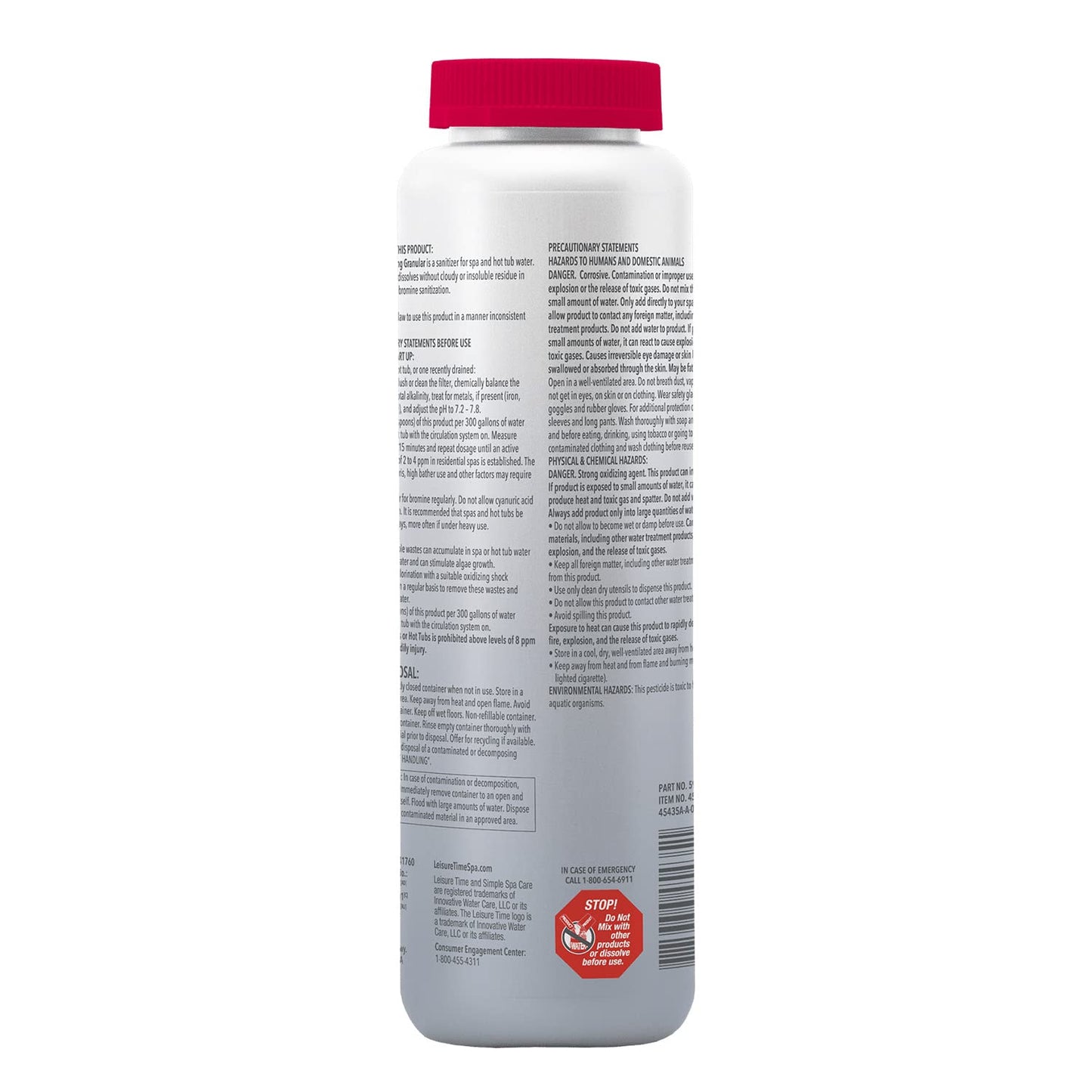 Leisure Time 45435 Brominating Granular for Spas and Hot Tubs, 1.75 lb.