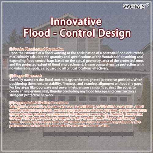 2.5ft x 1ft Self - Absorbing & Expandable Flood Bags - Evenly - Placed Absorbents, Super - Convenient Use - Ideal for US Homes, Garages, Warehouses, Stores & All Entrances (2.5ft * 1ft (Pack of 4))