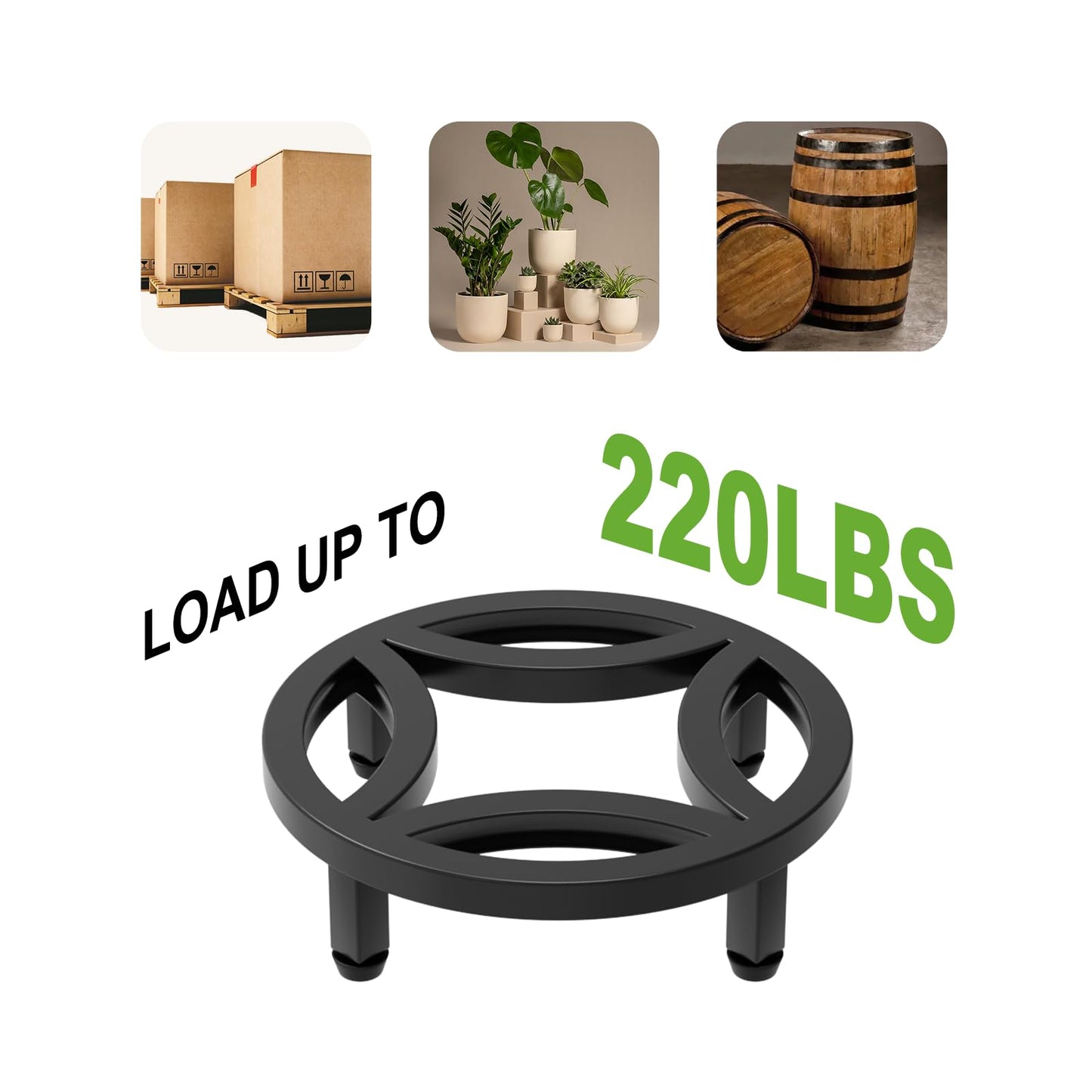 Zhongma 2 Pack 8.7" Fully Assembled Sturdy Potted Plant Stand Flower Pot Holder Heavy Duty Construction, Low Plant Stand for Home Indoor and Outdoor, Sturdy plant riser and saucer without Installation Required