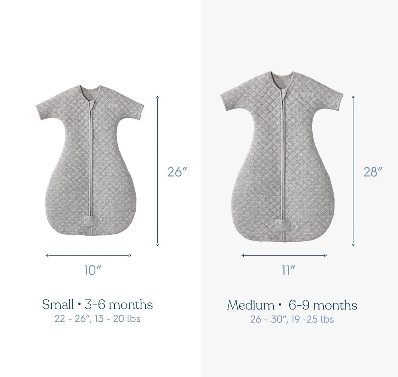 HALO Easy Transition SleepSack, Baby Sleep Sack Wearable Blanket, 100% Cotton, Soft & Breathable, 1.0 TOG, Helps Transition from Swaddle for Infants, Heather Blue, Small