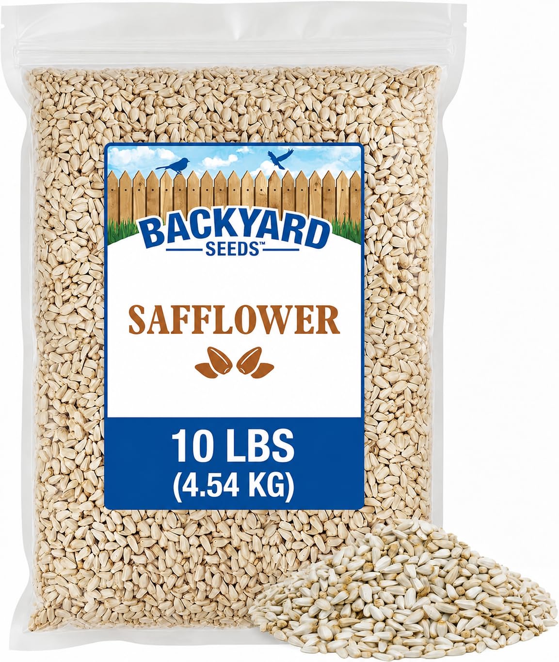 CountryMax Backyard Seeds Safflower Bird Seed for Cardinals (10 Pounds)