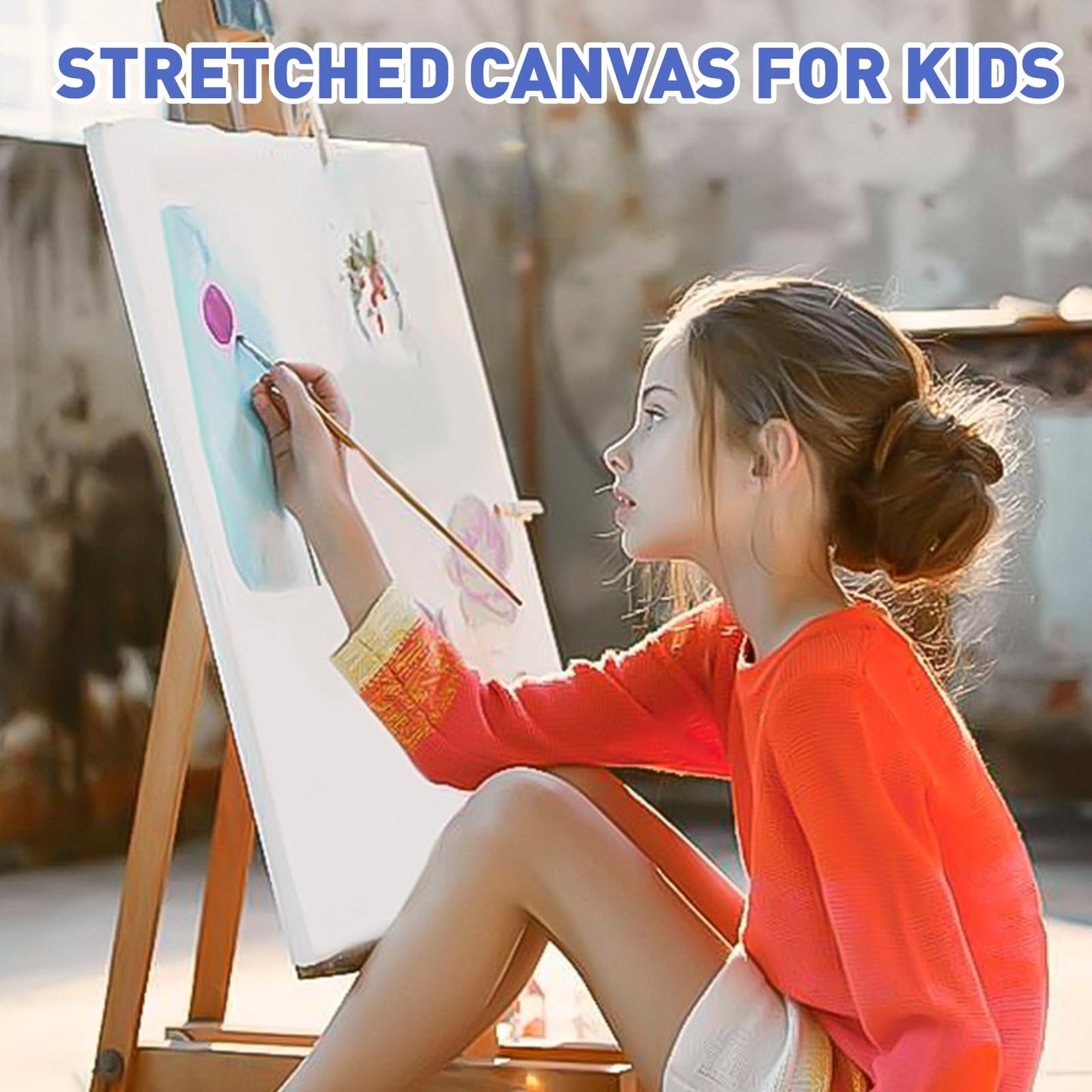 ESRICH Stretched Canvas for Painting 12x16 Inch, 3 Pack Blank Canvas -5/8 in Profile Primed Cotton White Canvases for Painting for Oil & Acrylic Paint