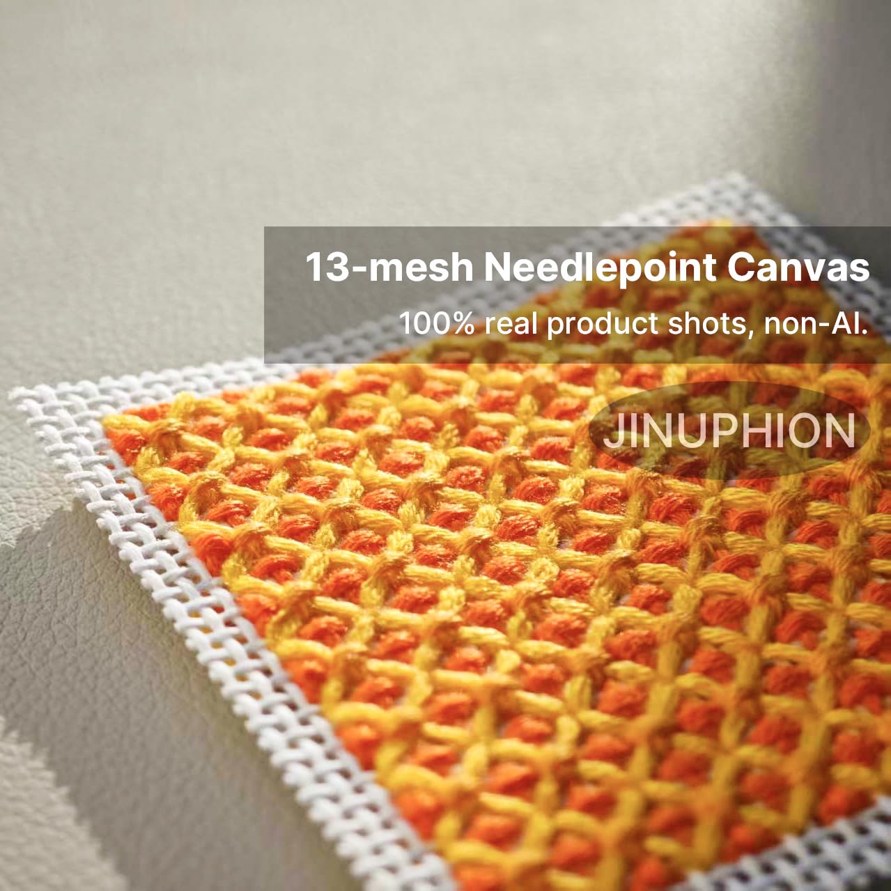 Needlepoint Canvas, 13-Mesh, 20" X 17", Beige Needlepoint Canvas Embroidery Blank Cloth