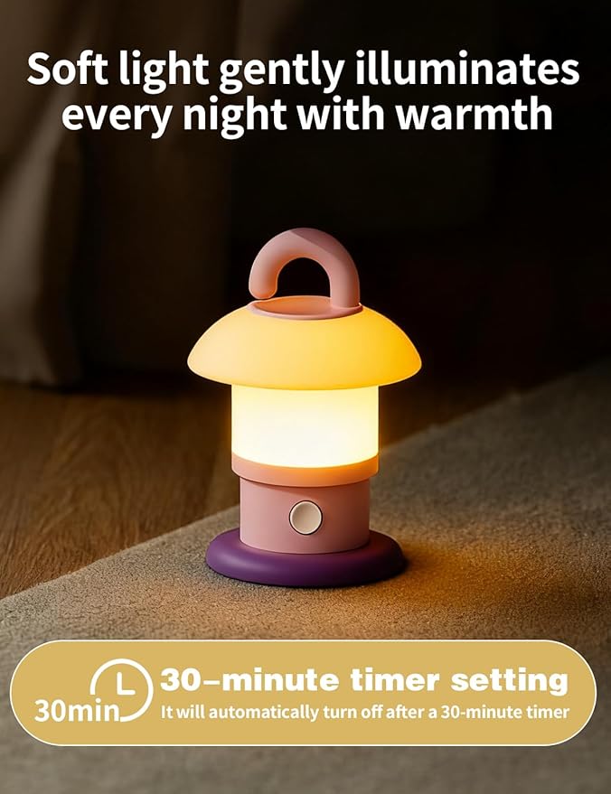 Sgohevn LED Night Light for Bedroom - Tap Control Table Lamp with 3 Brightness Levels, USB Rechargeable & Battery Powered Bedside Lamp for Kids and Nursery Christmas Gifts for Birthday
