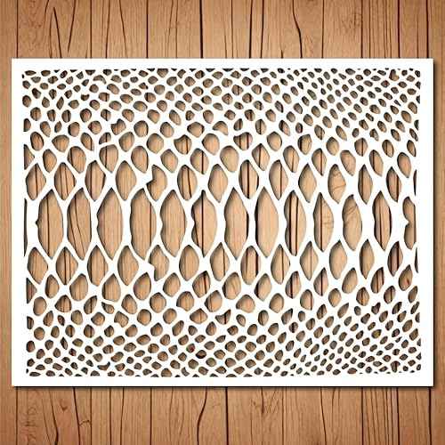 Snake Skin Stencil | Reusable Reptile Snake Print Camo Camouflage Snake Skin Stencils for Painting on Wood, Glass, Wall, Walls, Canvas, Glassware | Snake Scale Snakeskin Stencil Template (8.5"x 11")