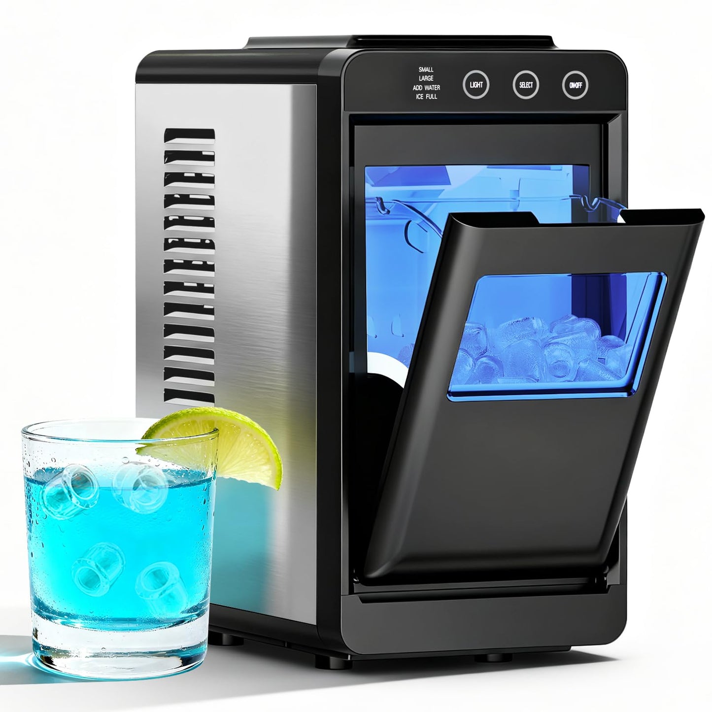 Havato Countertop Ice Maker,8 Bullet ICES Fast in 6 Mins, 26lbs/Day, 2 Ice Sizes, Self-Cleaning & Quiet Portable Ice Machine for Home, Office, Bar & RV, Black