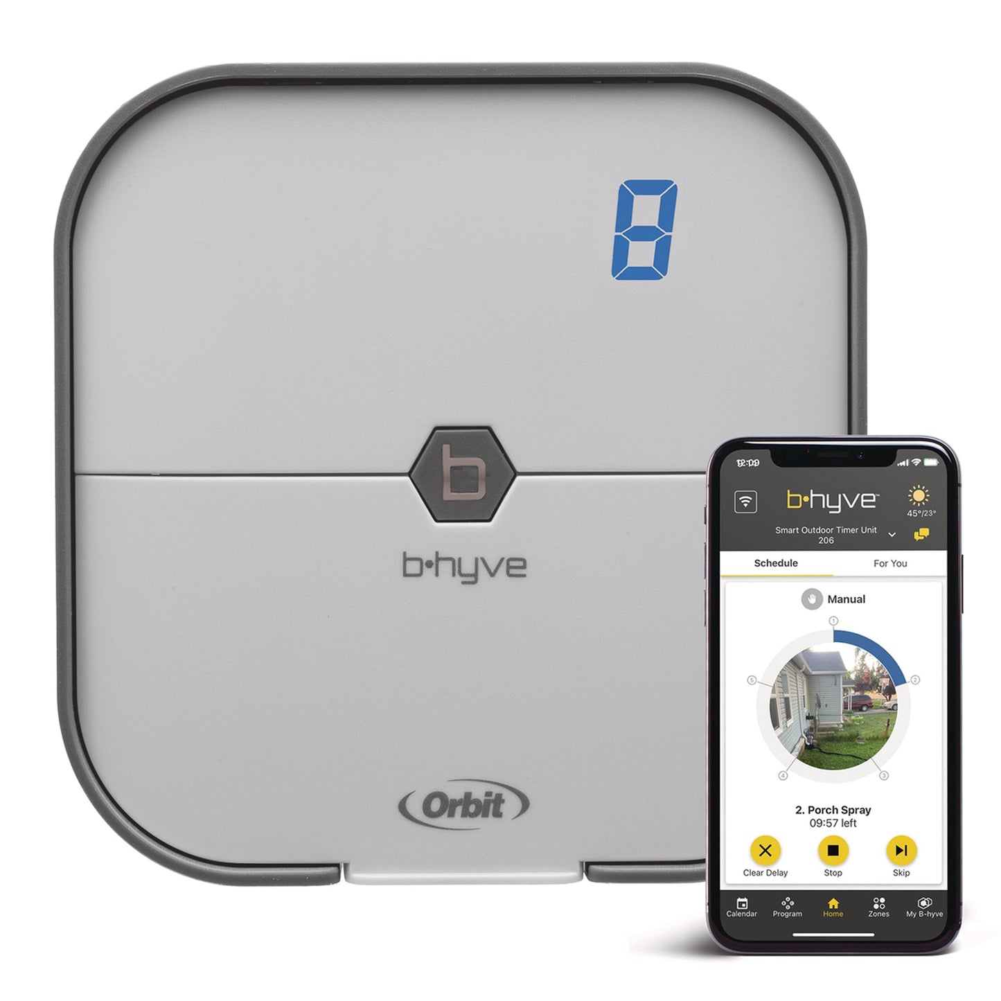 Orbit B-hyve Indoor Smart Sprinkler Controller - 8-Zone - WiFi Irrigation Controller - App Controlled Irrigation with Weather Adjustment - Easy Installation Smart Home Ready Device - 57925