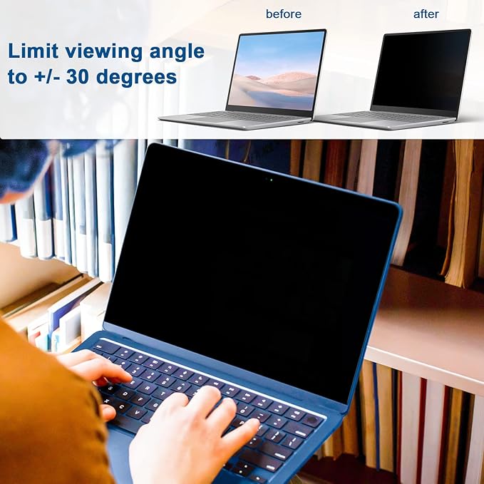 Laptop Privacy Screen 13.3 Inch for HP Dell Acer Asus Lenovo Thinkpad Envy Xps, 16:10 Aspect Removable 13in Anti Blue Light Matte Glare Privacy Filter Shield, Anti Spy Computer Monitor Security