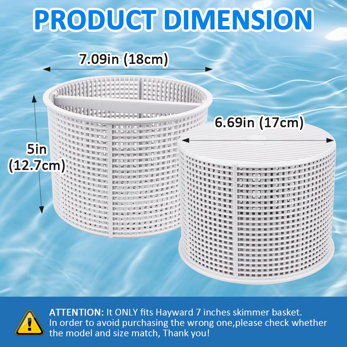 NOOTO B-152 Replacement Basket for Hayward Swimming Pool Skimmer Basket SPX1082CA 1082CA 7" B152 - White