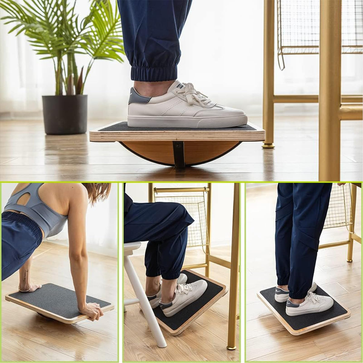 StrongTek Advanced Balance Board, Wooden Wobble Board with Cross Base, 360° Directional Wobble, Non-Slip Balance Trainer for Core Strength, Stability Training, Fitness and Coordination