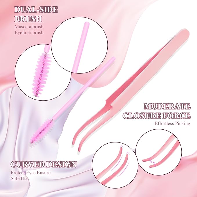 Lash Clusters Kit for Beginners Eyelash Clusters Kit Cluster Eyelash Extensions Lashes Clusters Kit Lash Extension Kit+Lash Bond&Seal,Remover,Tweezers,Brush(60D+80D+100D Lash Kit)