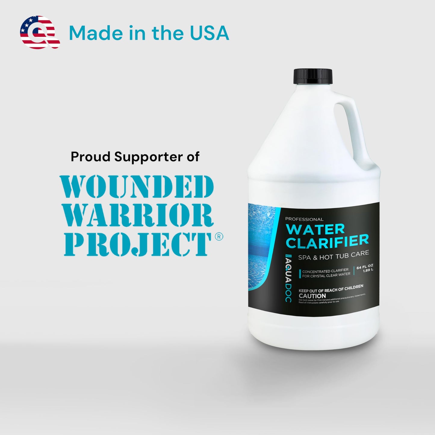 AquaDoc Spa Clarifier & Hot Tub Clarifier for Fast Acting Cloudy Water Treatment - 64oz - to Keep Your Spa Clear & Balanced - Made in USA