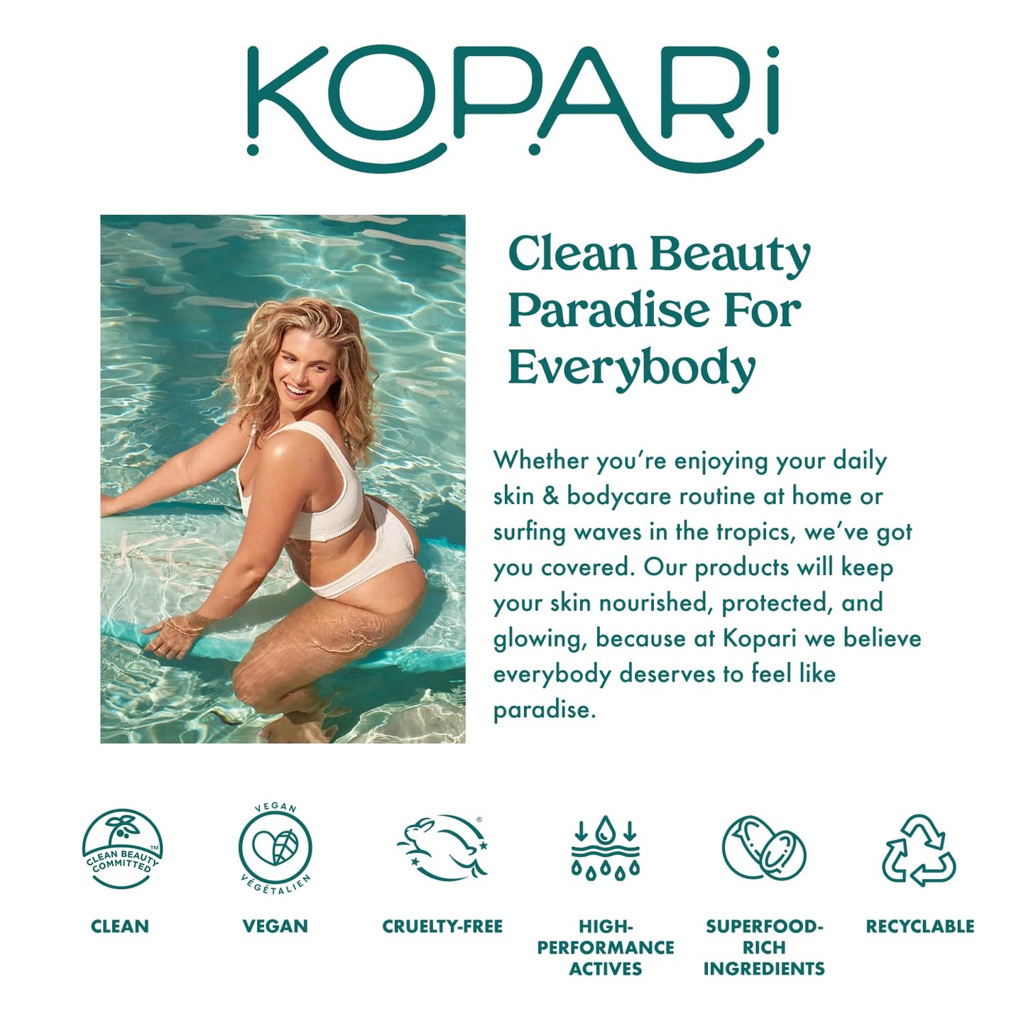 Kopari Aluminum Free Coconut Deodorant, Non Toxic & Clean Plant-Based, No Aluminum, Parabens or Baking Soda, Long Lasting Protection, Original 2 oz