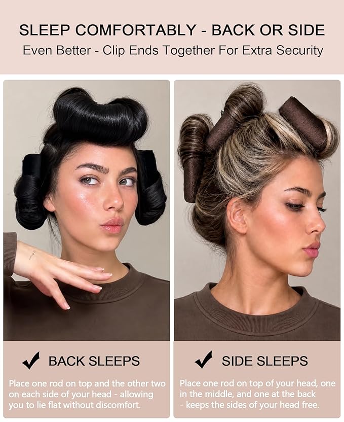 Littles Heatless Curls Overnight Rods Velvet Hair Curler to Sleep in No Heat Heatless Curling Iron Foam Sponge Flexi Rods Hair Rollers for Long Short Hair Care Styling Tools