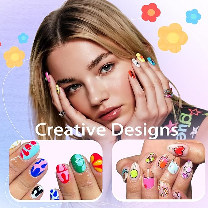 12 Color Nail Art Pens, 3D 0.7 MM Nail Polish Pens Set Drawing Painting Point Liner Acrylic Painted Pen Kit, Waterproof and Quick-drying Nail for DIY Nails Art Design Manicure Tools