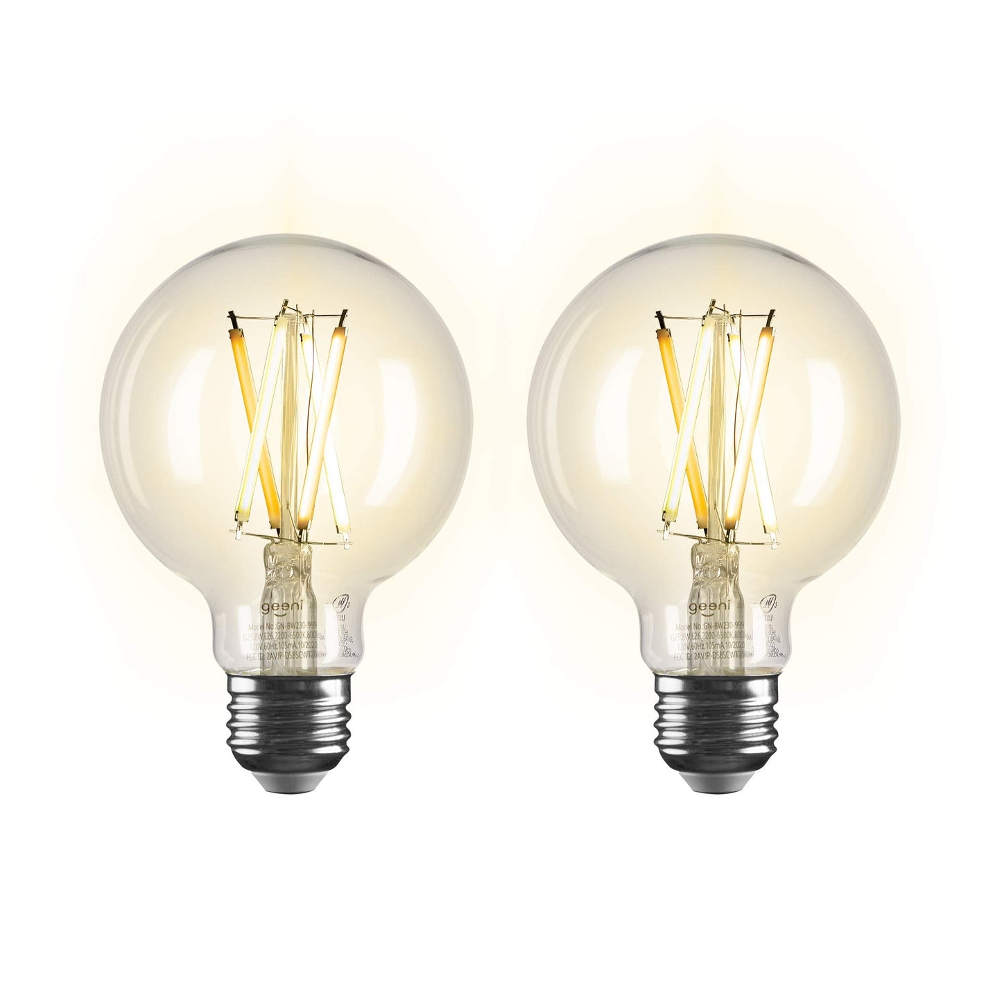 Geeni Smart Light Bulb - Alexa and Google Home Compatible, Tunable White LED Programmable and Dimmable WiFi Light Bulb, App Controlled (G25-2 Pack)