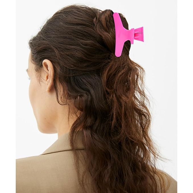 Hair Clips for Styling Sectioning 12 Pack Hot Pink Purple Blue Butterfly Clamps Hair Claw Clips Pro Salon Hair Clips for Styling, Sectioning, Cutting and Coloring