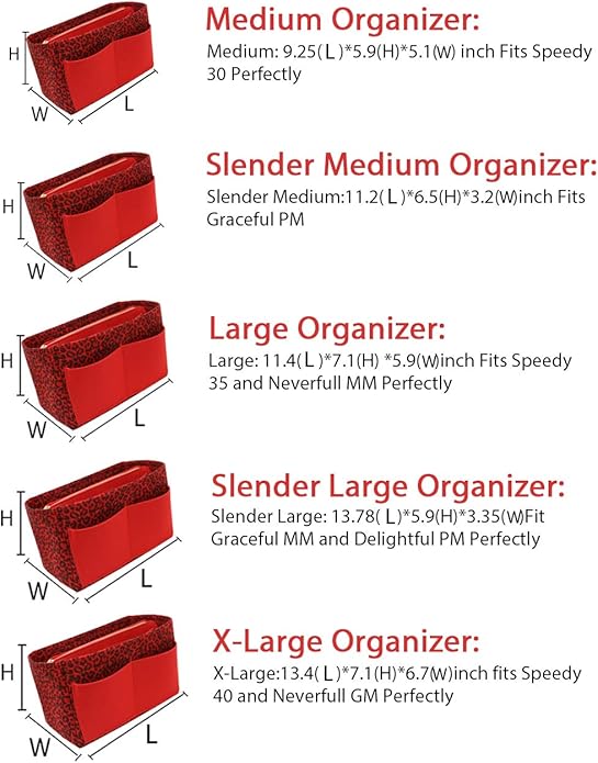 LEXSION Felt Purse Bag Organizer Insert with zipper Bag Tote Shaper Fit Speedy Neverful PM MM